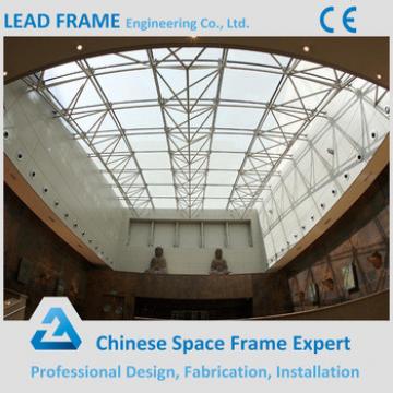 Long span steel structure glass roof for modern building