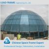 large span durable steel bolted curved glass dome roof
