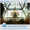 Prefab power coated steel structure glass atrium roof