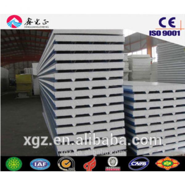 0.35mm-0.6mm PPGI both side 50/75/100mm EPS sandwich used for steel structure roof and wall made by XGZ #1 image