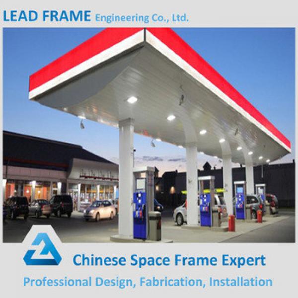 high standard steel structure space frame for gas station canopy #1 image